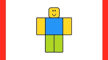 How to draw a ROBLOX NOOB / drawing Roblox game character step by step
