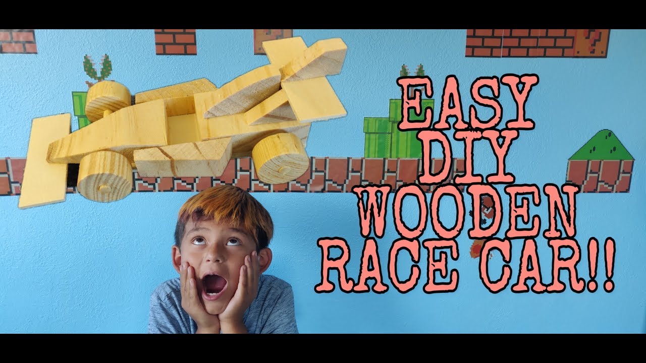 Dollar Tree DIY Wooden Race Car Racing Car Standard Kids YouTube