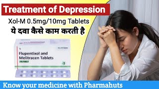 Flupentixol & melitracen Tabelts hindi | Medicine for Anxiety & Depression | Xol-M 0.5mg/10mg tablet Resimi