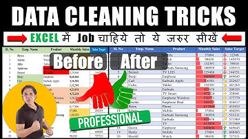 Data Cleaning in Excel  Hindi 2024 | Cleaning Data in Excel | Excel Tutorials for Beginners