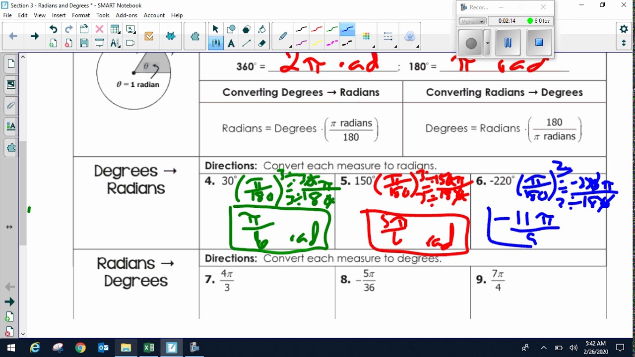 Topic 3 Radians And Degrees - YouTube