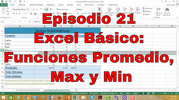 Excel básico: Función Promedio, max y min (ejemplo lista de calificaciones) Episodio 21
