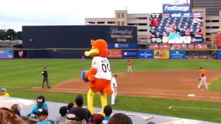 Akron Rubber Ducks. Webster singing and dancing