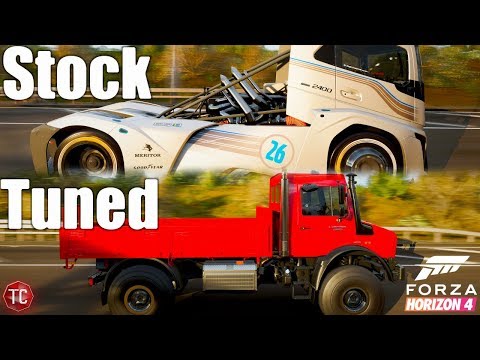 forza-horizon-4:-stock-vs-tuned!-volvo-iron-knight-vs-mercedes-unimog!