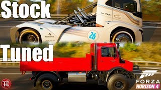 Forza Horizon 4 Stock Vs Tuned Volvo Iron Knight Vs Mercedes Unimog