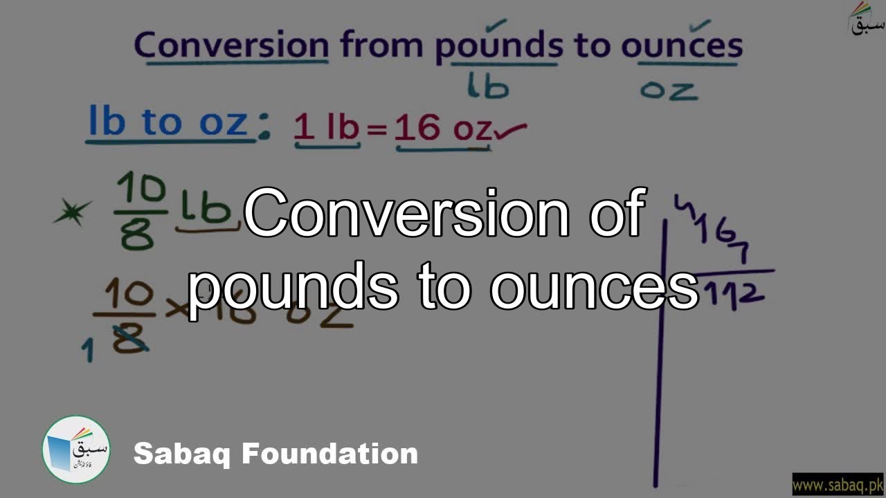 conversion-of-pounds-to-ounces-math-lecture-sabaq-pk-youtube