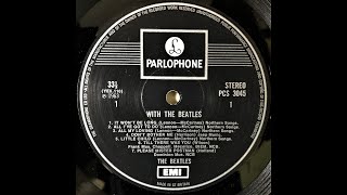 With The Beatles. UK Parlophone black \u0026 silver label, stereo records, 1960s-1980s.