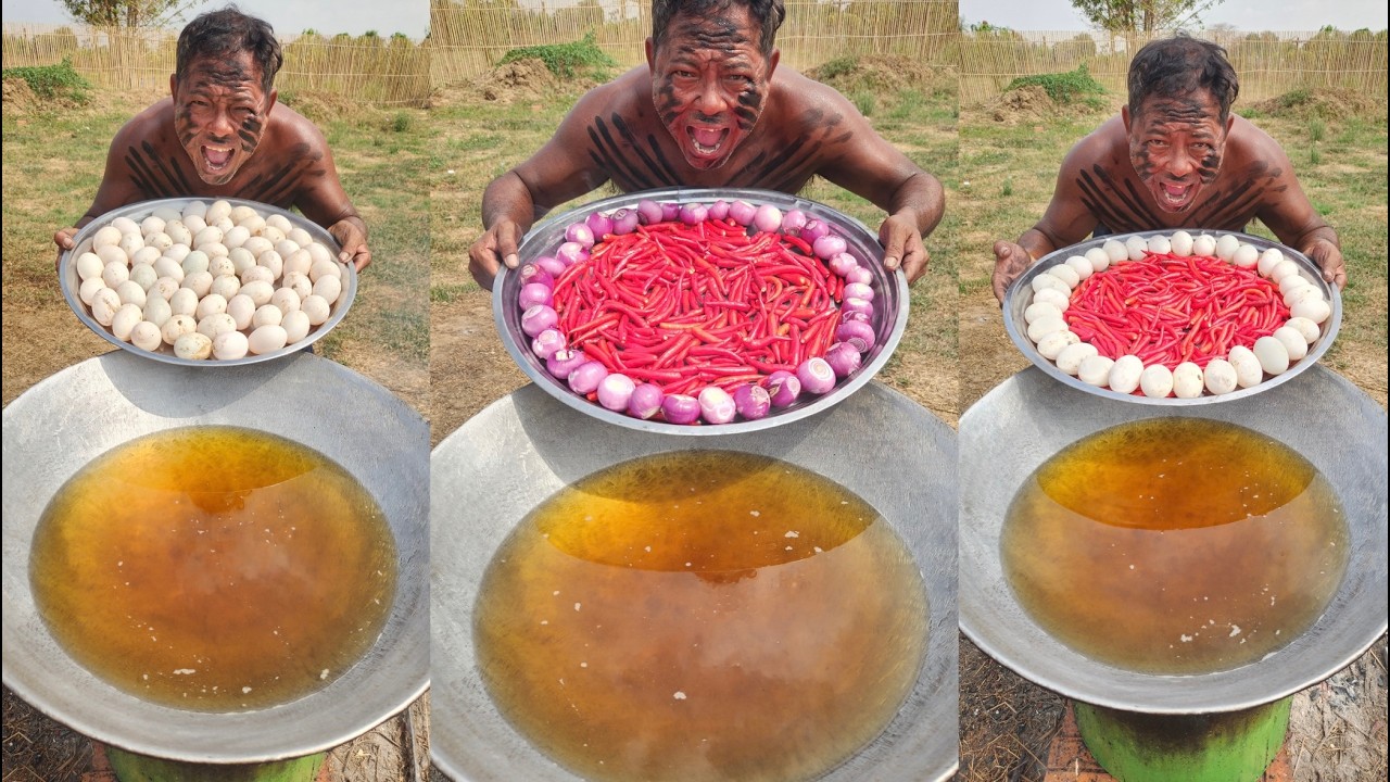 How to crispy eggs with chili recipe - village food