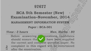 2014 Mdu BCA 5th Sem Management Information System Question Paper