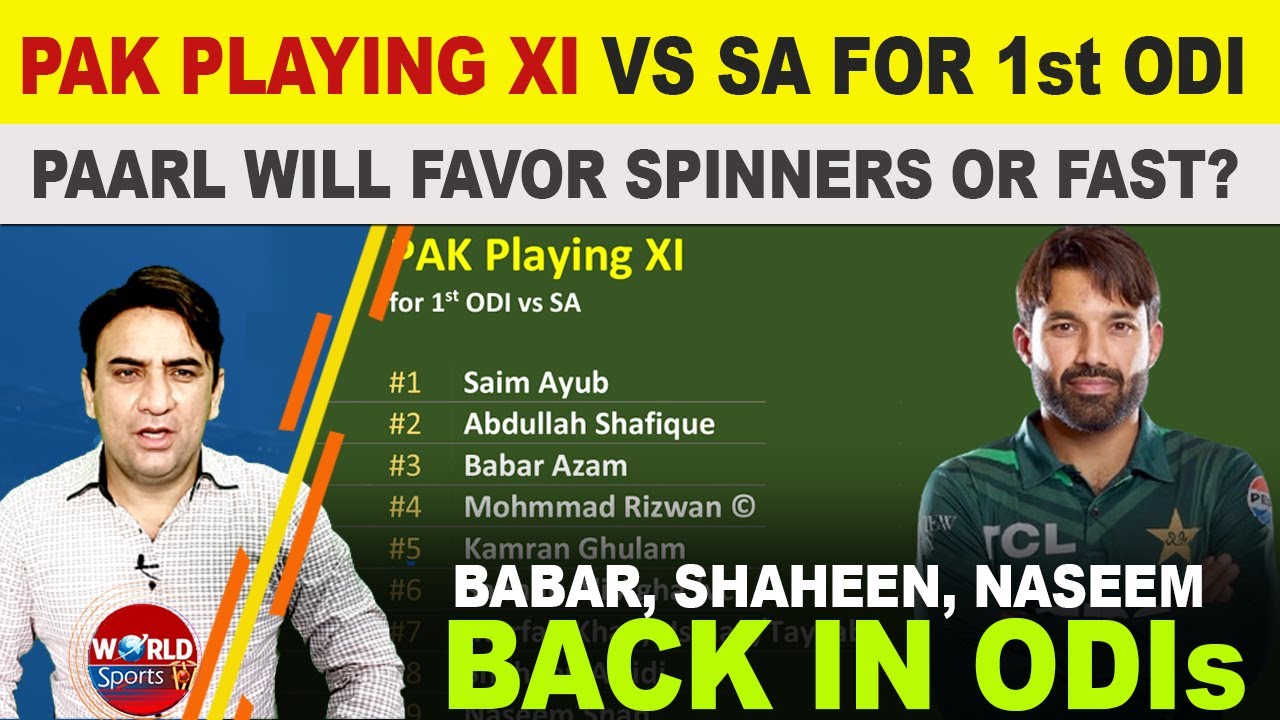 PAK playing XI for Pakistan vs South Africa 1st ODI | Babar, Shaheen, Naseem back