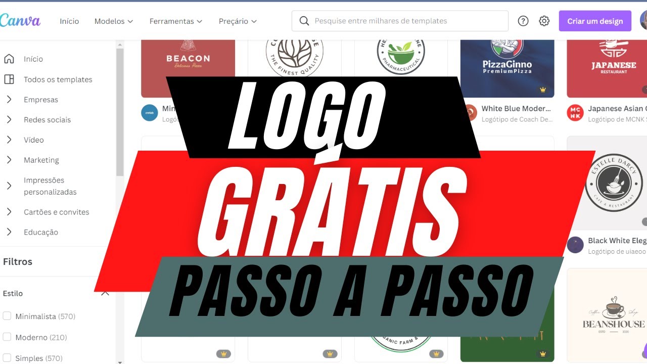 Como fazer logo de graça / Logomarca gratuito para seu canal do youtube ...