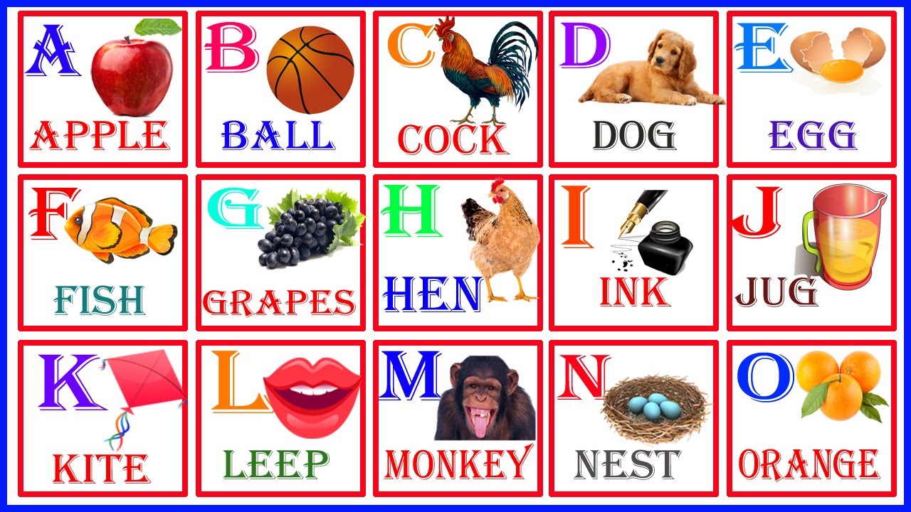 a for apple b for ball ! abc song। English Alphabet। alphabet video ...