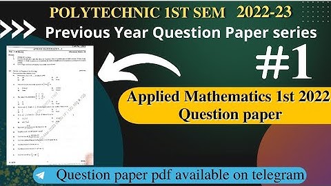 Polytechnic 1st semester Maths 2022 questions paper