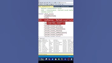 SQL Refresh SSMS Cache to remove those Red Wavy Lines #ssms #sqlserver  #sqlforbeginners #sqltips