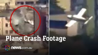 Shock footage plane crashes into building in southeastern Brazil