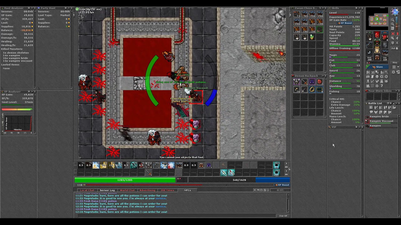TIBIA - Paladin lvl 100+ [850k+ exp/hr] - Edron Vamp Bride/Viscount ...