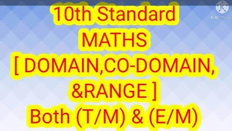 10th Maths Chapter - 1 | Domain, Co-Domain ,Range explanation in Tamil and English