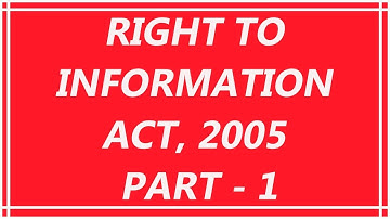 Right To Information Act 2005 in Hindi | Part- 1 | RTI | #rti #righttoinformation #video