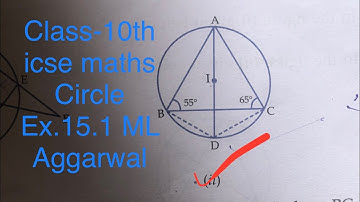 Class-10th #icse #maths #circle | In the figure (ii) given below, I is the incentre of triangle ABC.