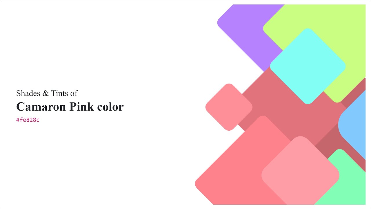 Shades & Tints of Camaron Pink color #fe828c A Warm Red color #e1737c # ...