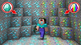 NOOB DIGGING MINE AND FOUND DIAMONDS and RAINBOW DIAMONDS IN SECRET MINE! Minecraft - NOOB vs PRO