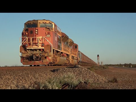 Huge Iron Ore Trains at Port Hedland Western Australia