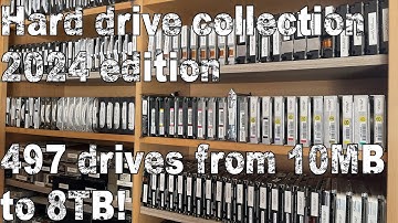 Hard drive collection 2024 - Spin up/down of 497 hard drives from 10MB to 8TB, 1984 to 2023!
