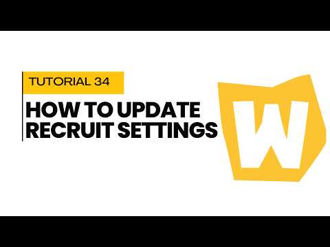 Tutorial 34 : How to Update Recruit settings in Workyss CRM