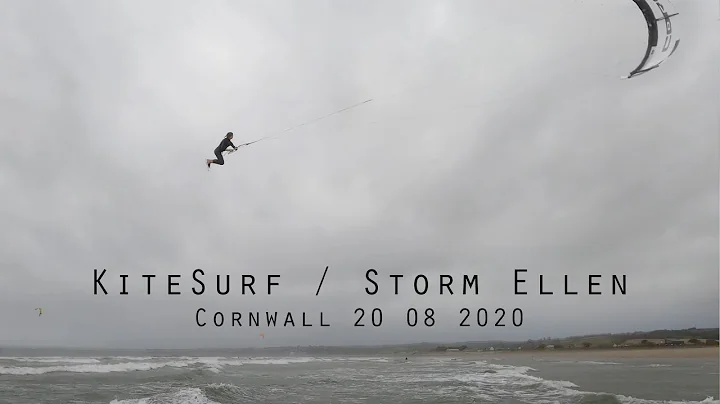 KiteSurf clips from today - Storm Ellen Cornwall