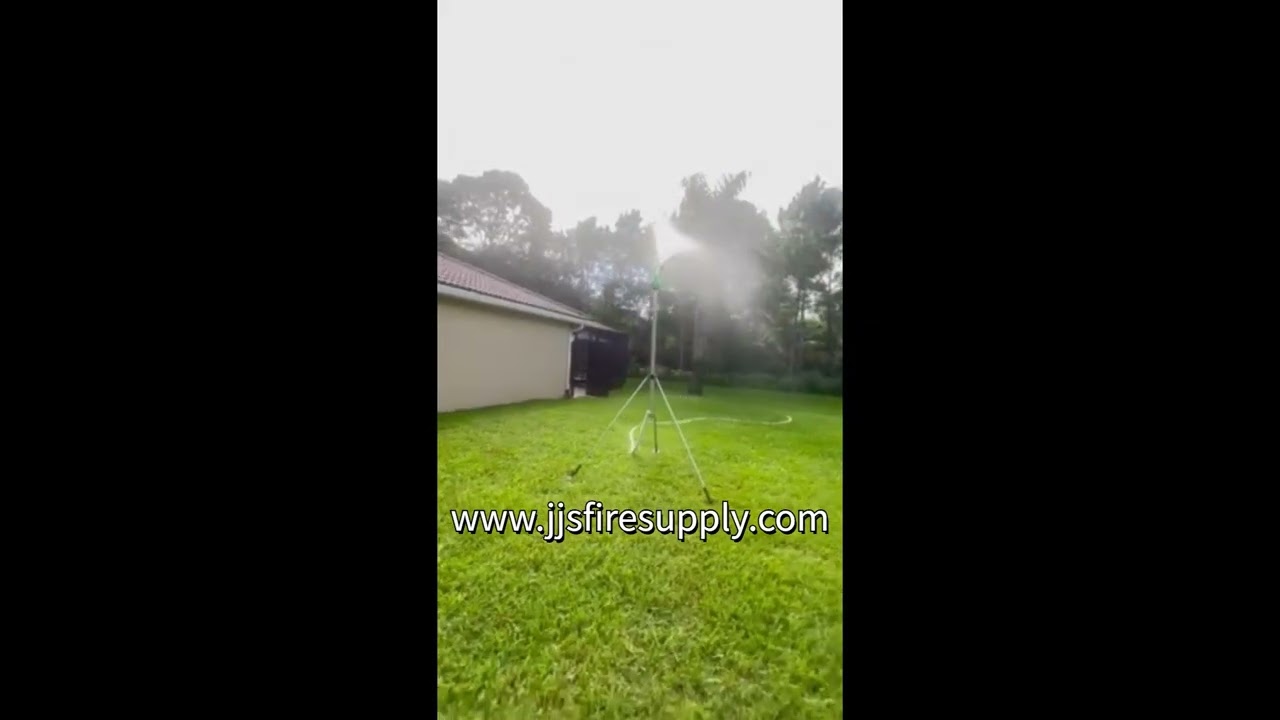 Water Cannon Wildfire Defense Sprinkler Rain Gun on Tripod (using standard JJS Fire Supply Fire Pump