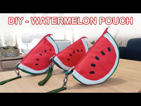 DIY Watermelon Pouch - How to make pencil case - Tutorial membuat dompet pensil