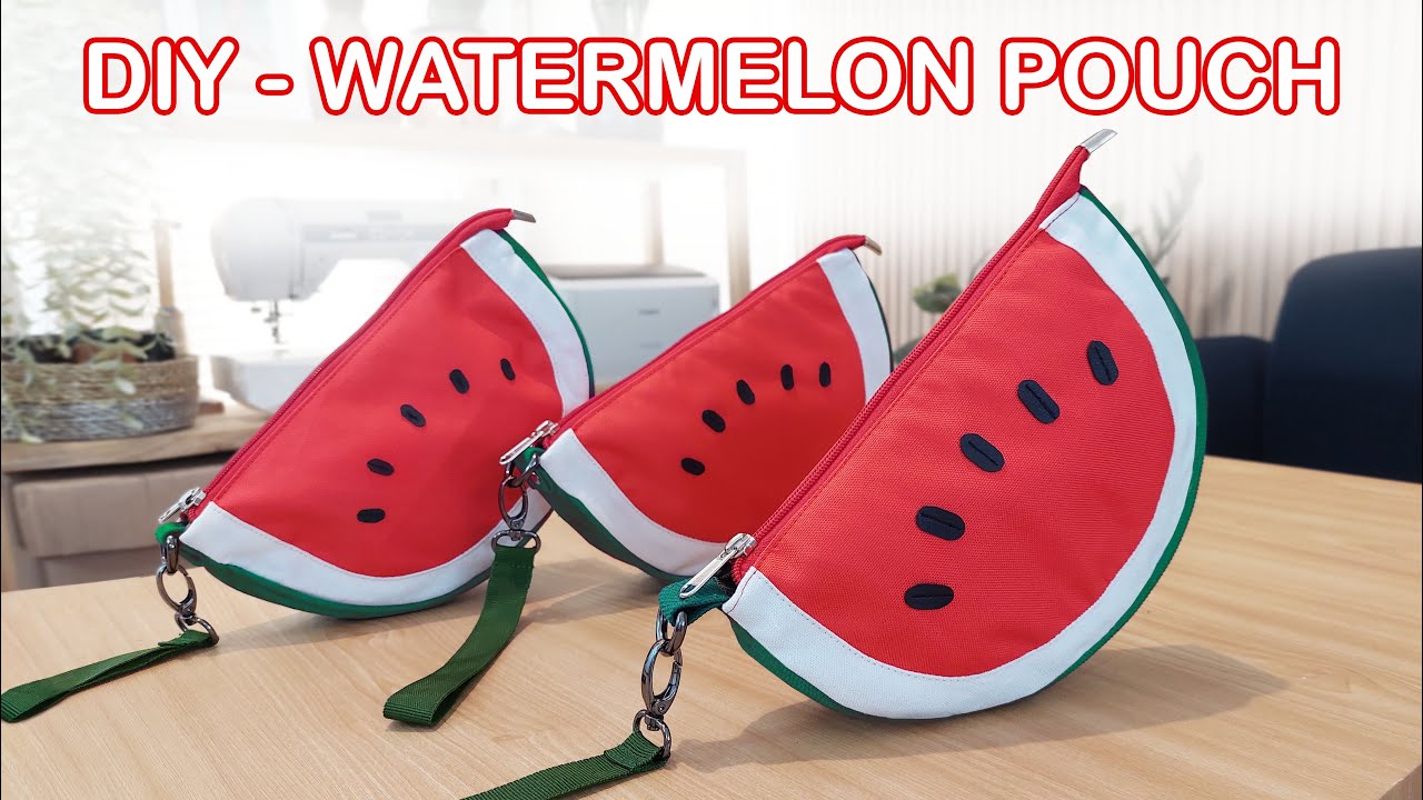 DIY Watermelon Pouch - How to make pencil case - Tutorial membuat dompet pensil
