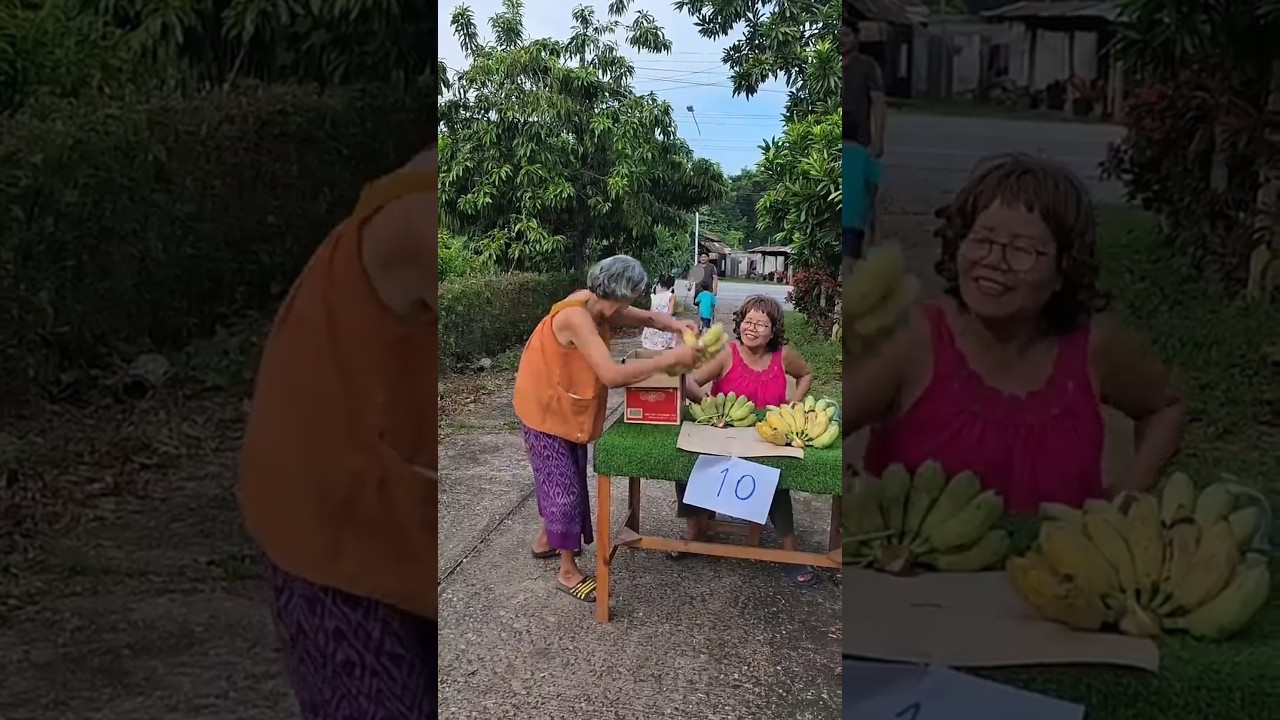 Look how they are selling bananas on the street