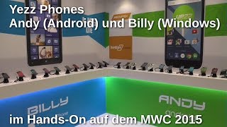 Yezz Phones Andy 5S LTE und Billy 5S LTE im Hands-On auf dem MWC