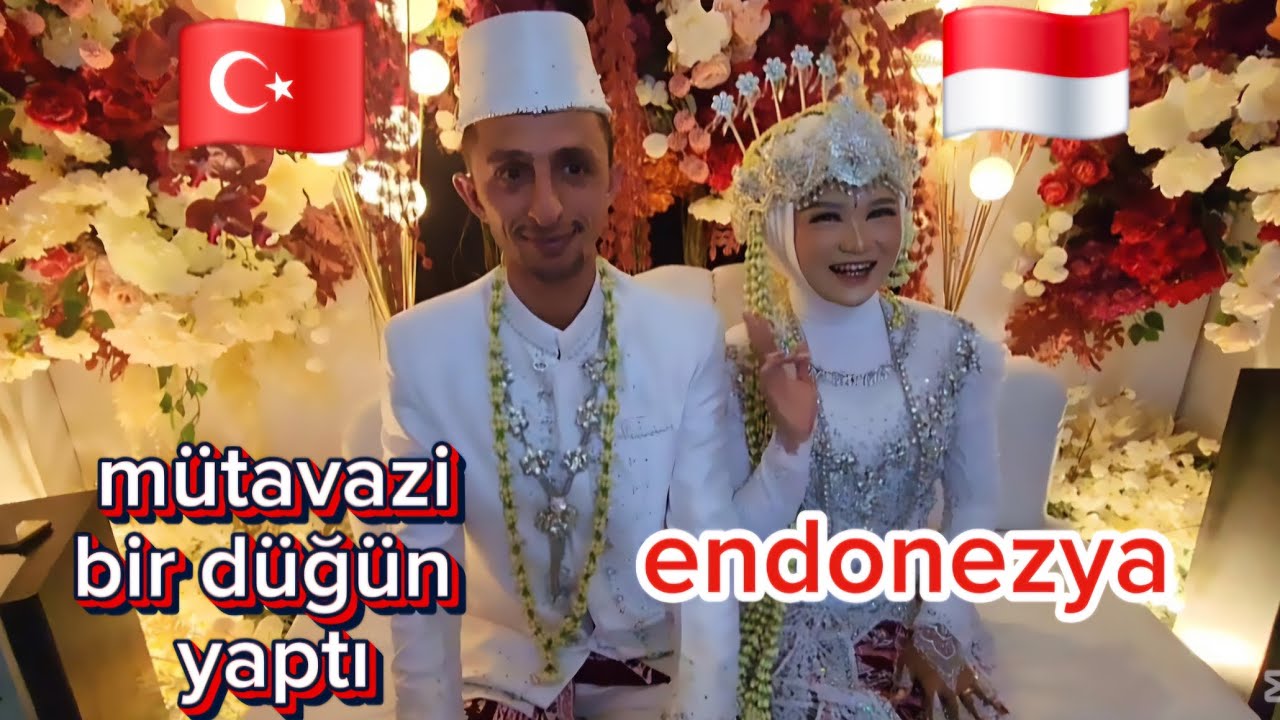 Endonezyalı aşkına mütavazi bir düğün yaparak kavuştu mutluluk dolu anlar