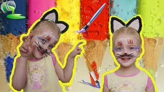 Видео для детей АКВАГРИМ КОШЕЧКА. Рисунки на лице. Развлечения для детей. Face Painting Kitty