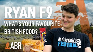 Ryan F9 Tries British Food | Interview at the Adventure Bike Rider Festival