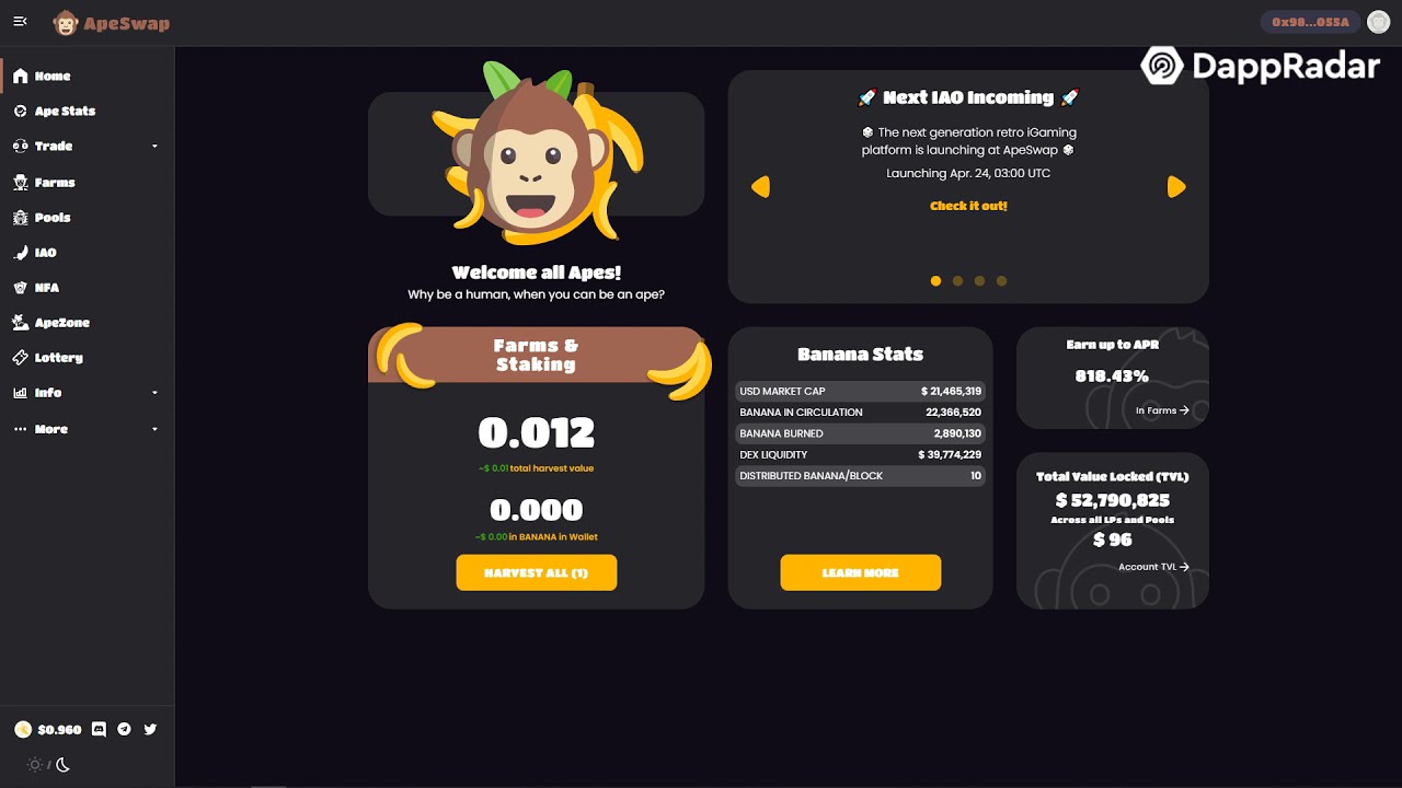 How to add liquidity and farm BANANA on ApeSwap