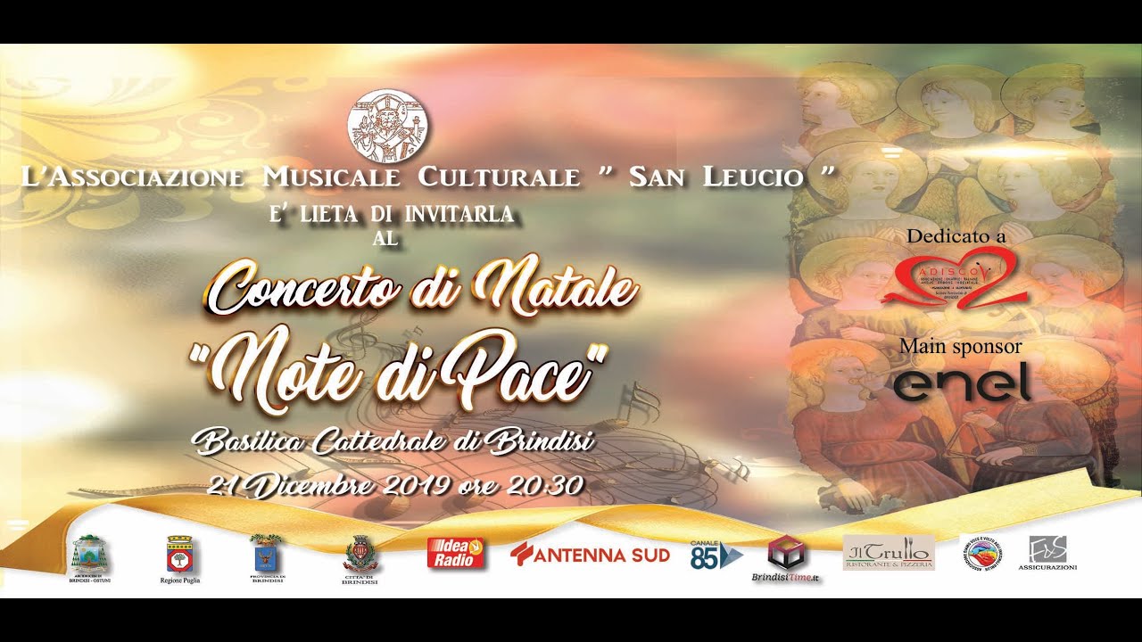 Natale Di Pace.Spot Concerto Di Natale 2019 Note Di Pace Youtube