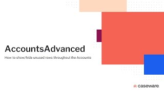 AccountsAdvanced - How to show/hide unused rows throughout the Accounts