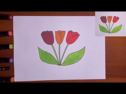 Как нарисовать тюльпан легко вместе с Солнечным Утром