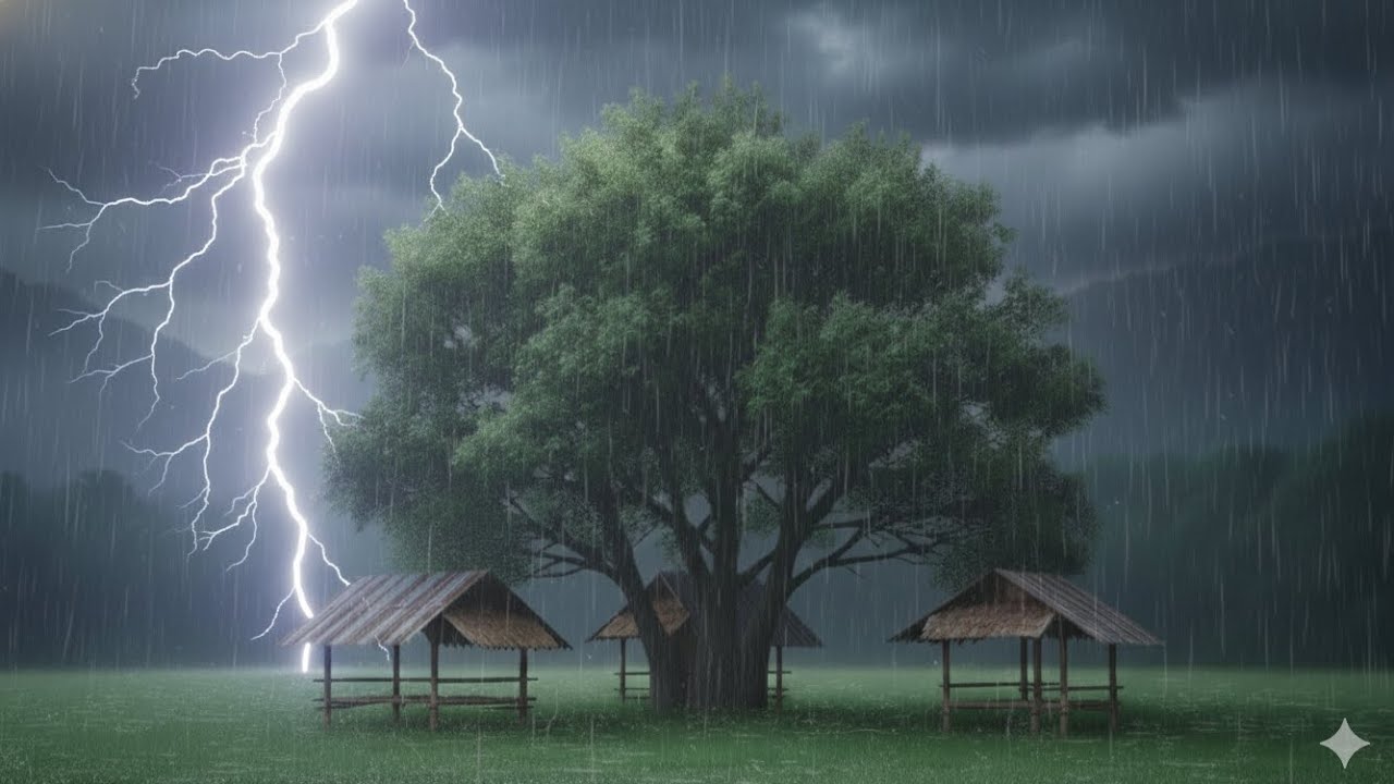 Heavy Rain Sounds for Deep Sleep & Relaxation | 24 Hours Ambient Noise