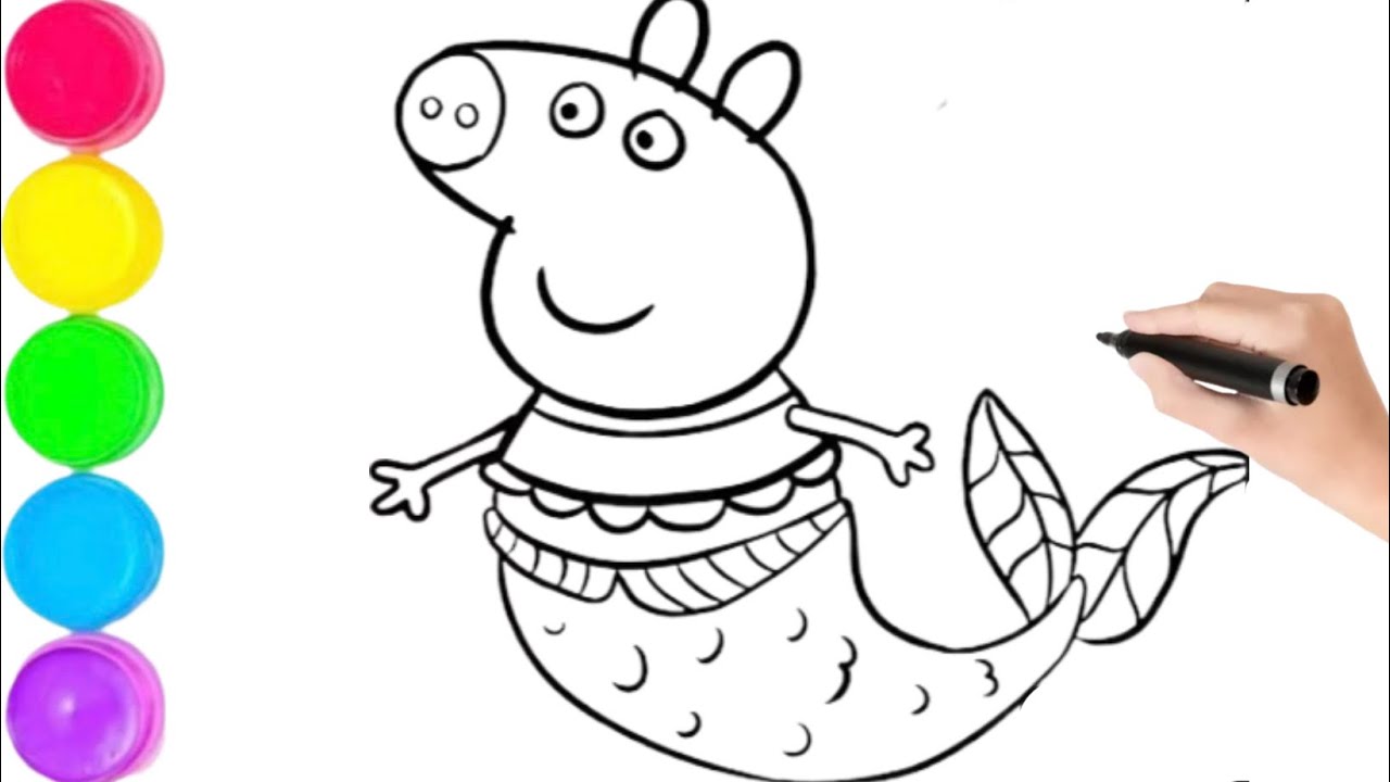 Telo Da Bagno E Da Mare Peppa Pig Sirena - Morbido E Colorato, Asciugamano Per Bambini Con La Sirenetta Peppa