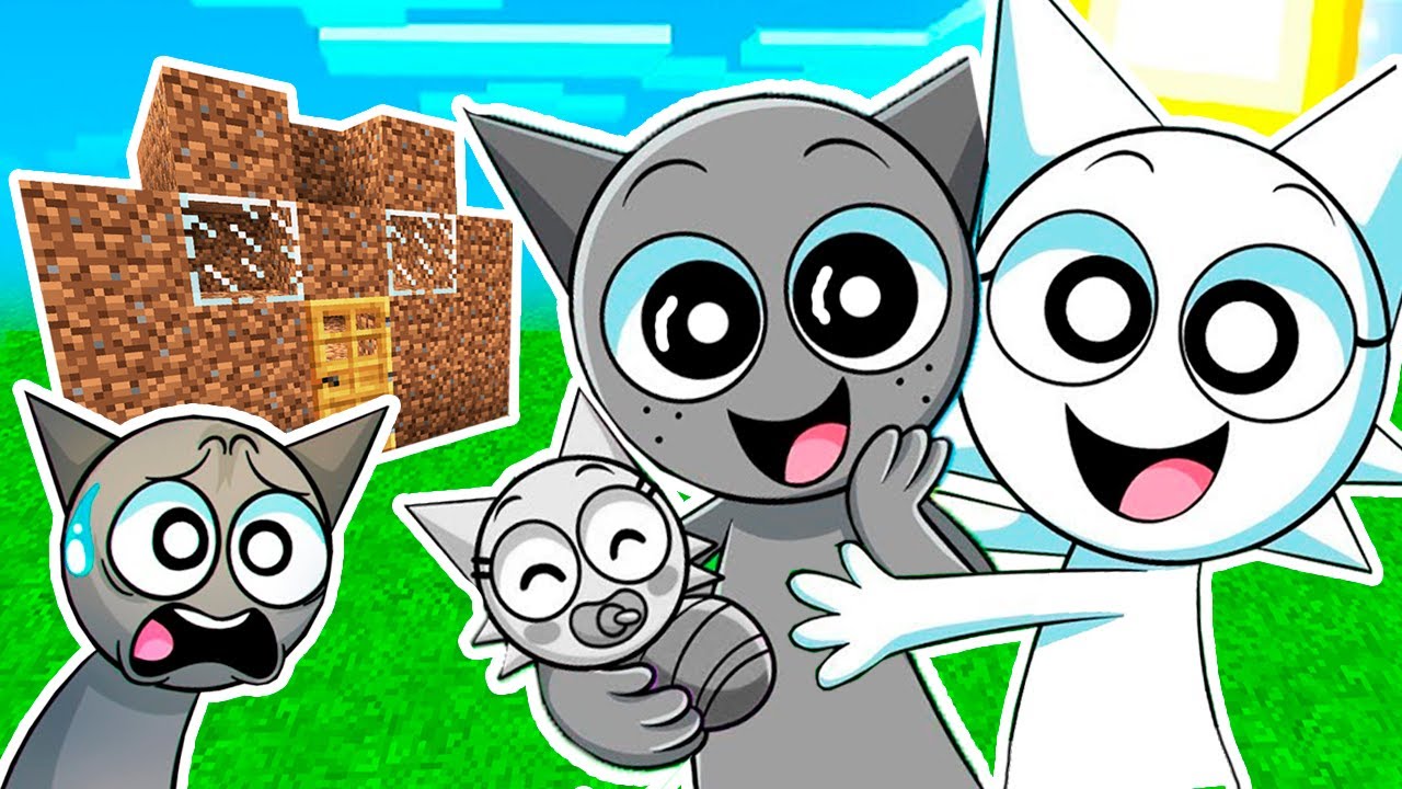 У СПРУНКОВ  ГРЕЙ ЖИВЁТ НА УЛИЦЕ Я ПОСТРОИЛ ЕМУ ДОМ в МАЙНКРАФТ