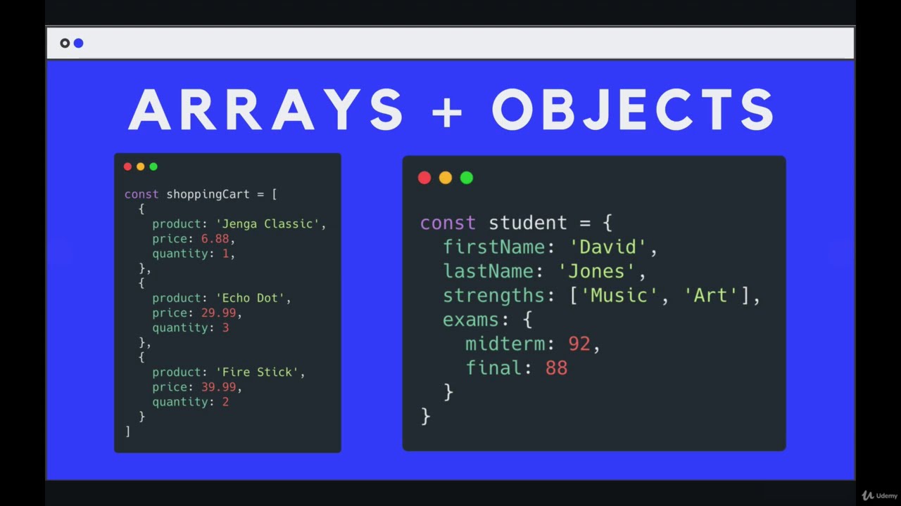 Objects: Nested Arrays  Objects--The Modern Javascript Bootcamp