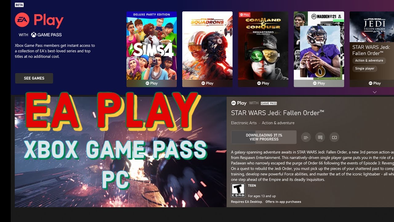 How to install EA Play Games via Xbox Game Pass PC