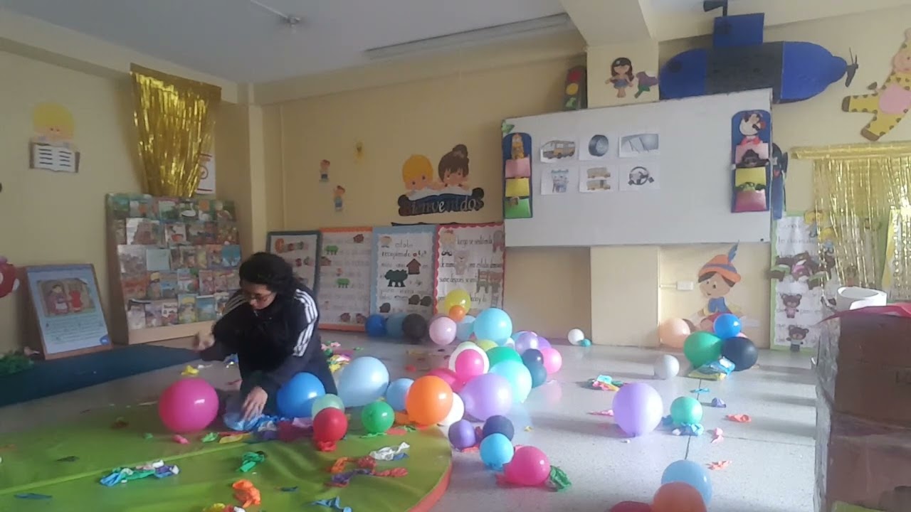 Popping every single balloon in the room