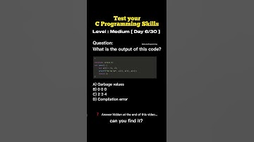 Day 6 Think you know C programming? Test your knowledge with this MCQ! @5minutesprogramming
