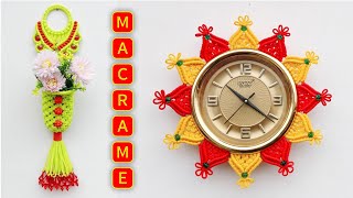 Macrame Home Decor Diy Craft Ideas | Macrame Wall Clock | Macrame Wall Hanging Ideas for Beginners