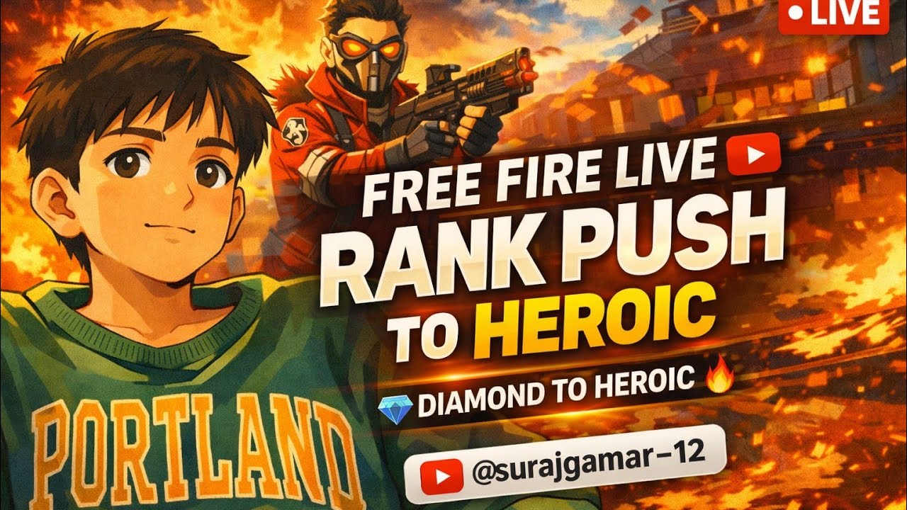 🔴 FREE FIRE LIVE | RANK PUSH TO HEROIC 🔥 | Pro Gameplay + Custom Room | @surajgamar-12
